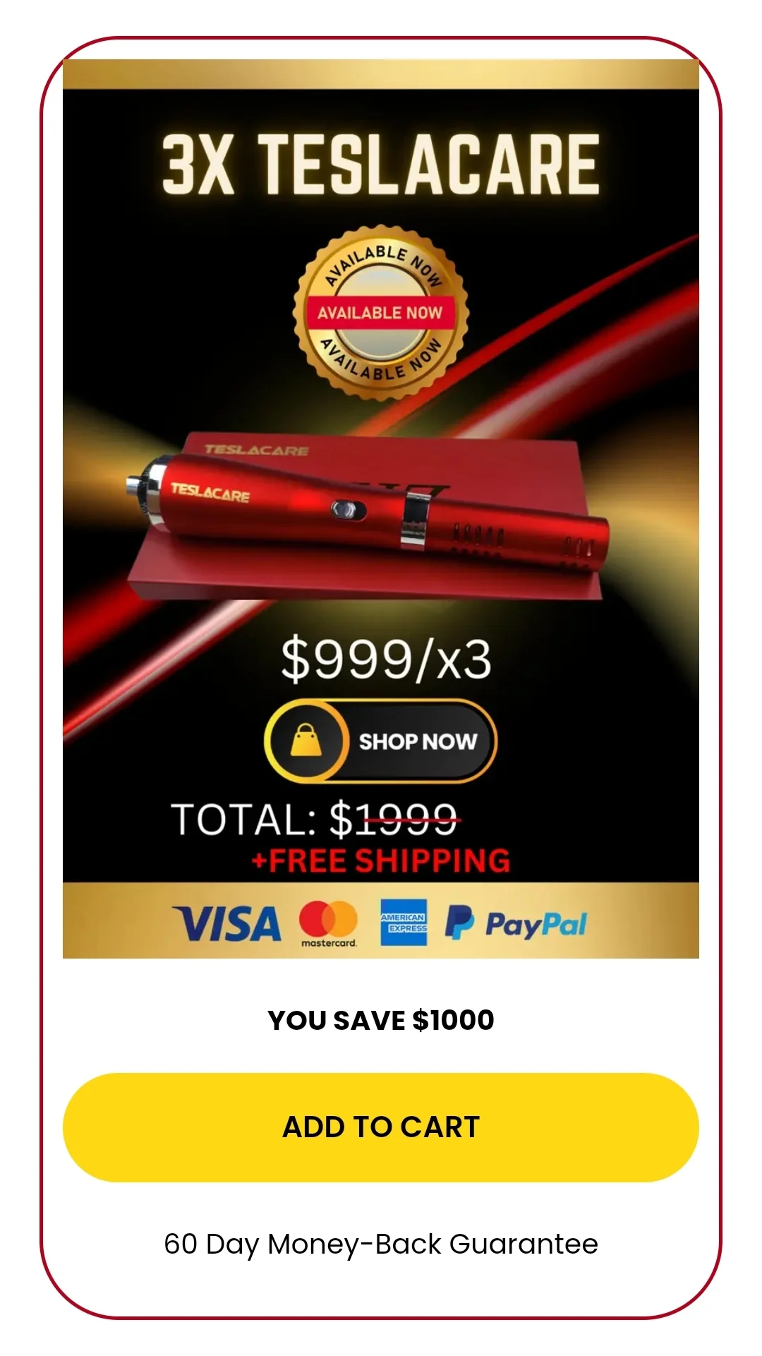 3 Teslacare pricing